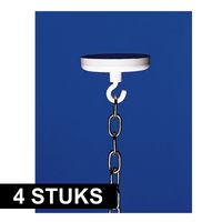 4x Witte ophanghaken met ronde magneet 16 mm   -