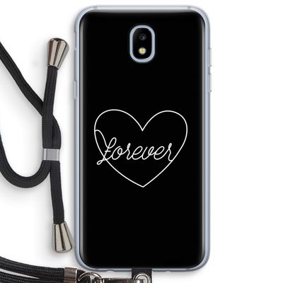 Forever heart black: Samsung Galaxy J5 (2017) Transparant Hoesje met koord