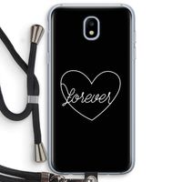 Forever heart black: Samsung Galaxy J5 (2017) Transparant Hoesje met koord