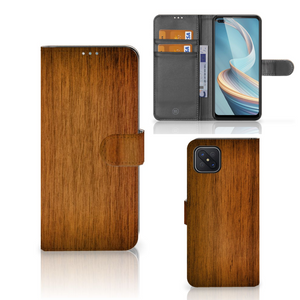 OPPO Reno4 Z Book Style Case Donker Hout