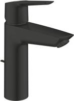 Grohe QuickFix Start M-Size wastafelkraan met koude start en trekwaste mat zwart Grohe QuickFix Start M-Size wastafelkraan met koude start en trekwaste mat zwart