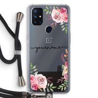 Rozen: OnePlus Nord N10 5G Transparant Hoesje met koord Rozen: OnePlus Nord N10 5G Transparant Hoesje met koord