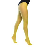 Boland Fishnet panty - geel - dames - maat M/L - carnaval - foute party