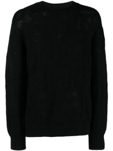 Dolce & Gabbana pull en laine à logo en jacquard - Noir