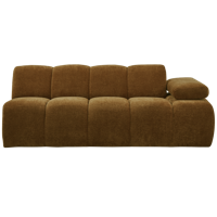 Woood Mojo 2-zits bank arm rechts ribstof Honinggeel