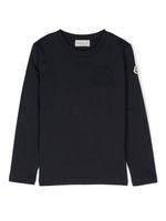 Moncler Enfant t-shirt en coton à patch logo - Bleu - thumbnail