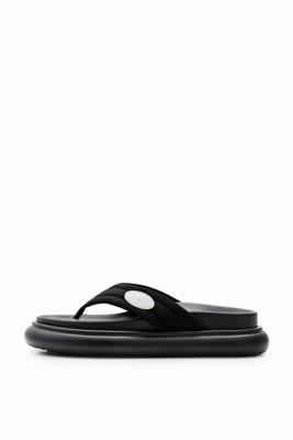 Teenslippers plateauzool - BLACK - 40