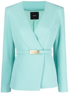 PINKO blazer ceinturé à design cache-cœur - Vert