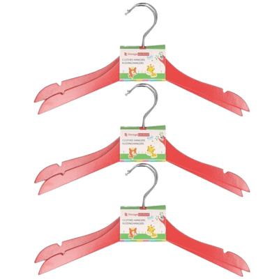 Storage Solutions kledinghangers voor kinderen - 8x stuks - hout - Klerenhangers - rood