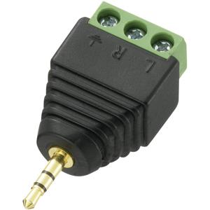 TRU COMPONENTS Jackplug 2,5 mm Stekker, recht Aantal polen: 3 Stereo Zwart 1 stuk(s)