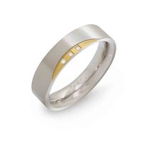 Boccia Titanium 0138-04 Bicolor ring met diamant Maat 58 is 18.5mm