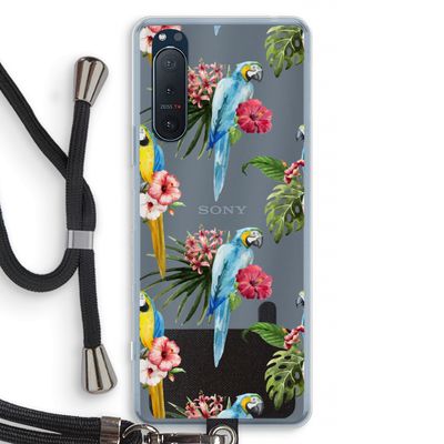Kleurrijke papegaaien: Sony Xperia 5 II Transparant Hoesje met koord