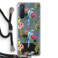 Kleurrijke papegaaien: Sony Xperia 5 II Transparant Hoesje met koord