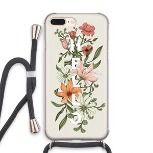 Hello bloemen: iPhone 8 Plus Transparant Hoesje met koord