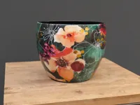 TS Collection bloempot blooming metaal 21x16cm smaragd TS Collection bloempot blooming metaal 21x16cm smaragd