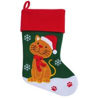 Kerstsokken voor huisdieren met plaatje van een kat   - - thumbnail