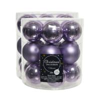 Kleine kerstballen - 54x st - lila paars - D4 cm - glas - kerstversiering