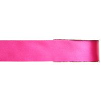 1x Hobby/decoratie fuchsia roze satijnen sierlinten 1,5 cm/15 mm x 25 meter - thumbnail