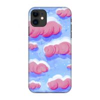 Roze wolken met vogels: Volledig geprint iPhone 11 Hoesje