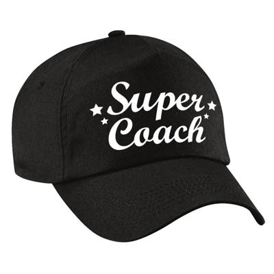 Super coach cadeau pet / baseball cap - zwart - voor dames en heren - kado voor een coach