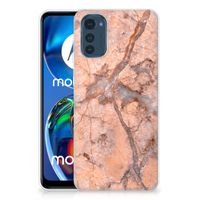 Motorola Moto E32/E32s TPU Siliconen Hoesje Marmer Oranje - thumbnail