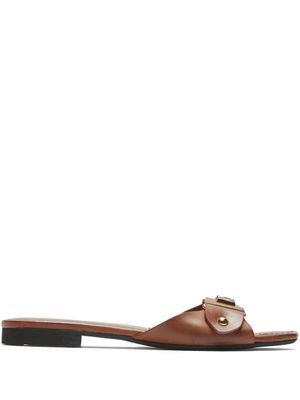 Nº21 sandales en cuir à logo - Marron