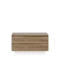 Dante Badmeubelset 120 cm - 4 laden Natuur Eiken - Wastafel Bovenblad