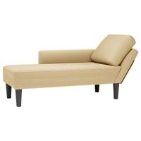 Chaise longue met kussen corduroy stof lichtgroen grijs