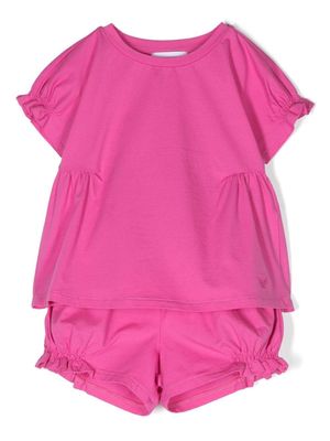 Emporio Armani Kids ensemble haut-short à détails volantés - Rose