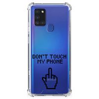 Samsung Galaxy A21s Anti Shock Case Finger Don't Touch My Phone - thumbnail