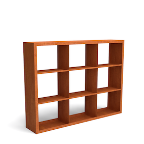 Egura cortenstaal houtopslag onderverdeling 9 vakken 2000x385x1500 mm - Geroba
