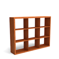 Egura cortenstaal houtopslag onderverdeling 9 vakken 2000x385x1500 mm - Geroba