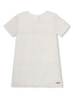 Michael Kors Kids robe en coton à dentelle fleurie - Blanc - thumbnail