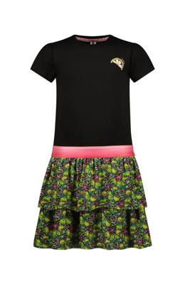B.Nosy zomer jurk meisjes - zwart - 2-laags - Dunya