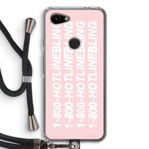 Hotline bling pink: Pixel 3a Transparant Hoesje met koord
