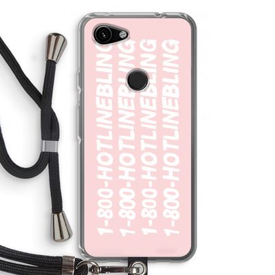 Hotline bling pink: Pixel 3a Transparant Hoesje met koord