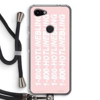 Hotline bling pink: Pixel 3a Transparant Hoesje met koord