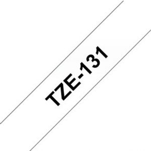 Brother lettertape kleurloos/ zwart TZE-131 12 mm