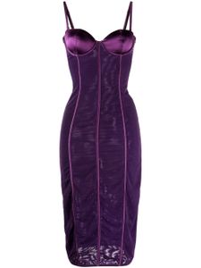 Fleur Du Mal robe-bustier à coupe mi-longue - Violet