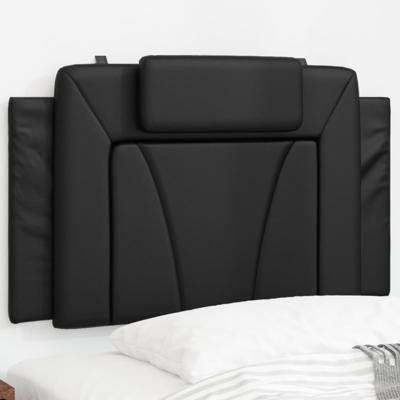 Hoofdbordkussen 90 cm kunstleer zwart
