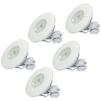 Set van 5 Pavo - Platte LED ipbouwspots met lage inbouwdiepte 12mm - 3 Watt 260 Lumen - 2700K Warm wit - Dimbaar - Rond - Meubelspot - IP44 waterdicht - Wit