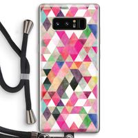 Gekleurde driehoekjes: Samsung Galaxy Note 8 Transparant Hoesje met koord