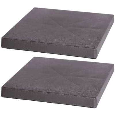 Prosperplast Plantenonderzetter - 2x - antraciet - 40 cm - kunststof - multiroller