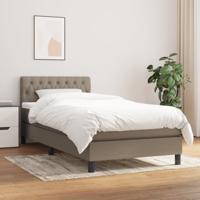 Boxspring met matras stof taupe 90x190 cm