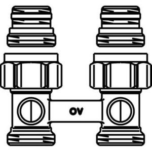 Oventrop H onderblok Multiflex F 1/2 x3/4 recht 1015883