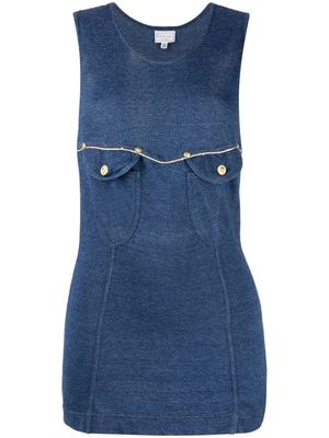 Versace Pre-Owned débardeur à poches à rabat (années 2000) - Bleu