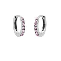 Karma Oorringen Plain Hoops Round Pink 13 mm Zilver