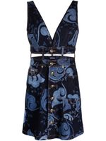 Versace Jeans Couture robe mi-longue à découpes - Bleu