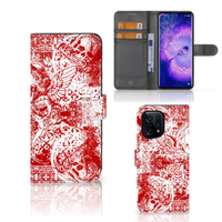 Telefoonhoesje met Naam OPPO Find X5 Angel Skull Rood