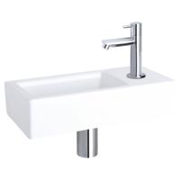 Differnz Ravo fonteinset keramiek - kraan recht - 38.5 x 18.5 x 9 cm - chroom